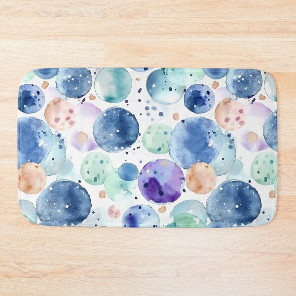 Item preview, Blue Watercolor Polka Dots Abstract Seamless Pattern designed and sold by Nine Lives Studio.