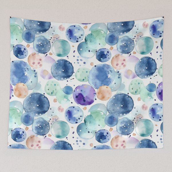 Item preview, Blue Watercolor Polka Dots Abstract Seamless Pattern designed and sold by Yoruhara.