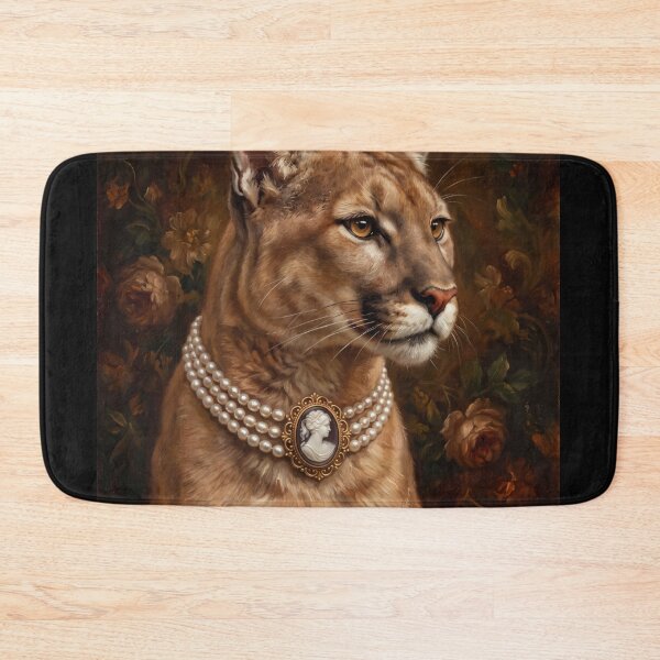 Item preview, Royal Cougar with Cameo Brooch Oil Painting designed and sold by The Real Beast Art.