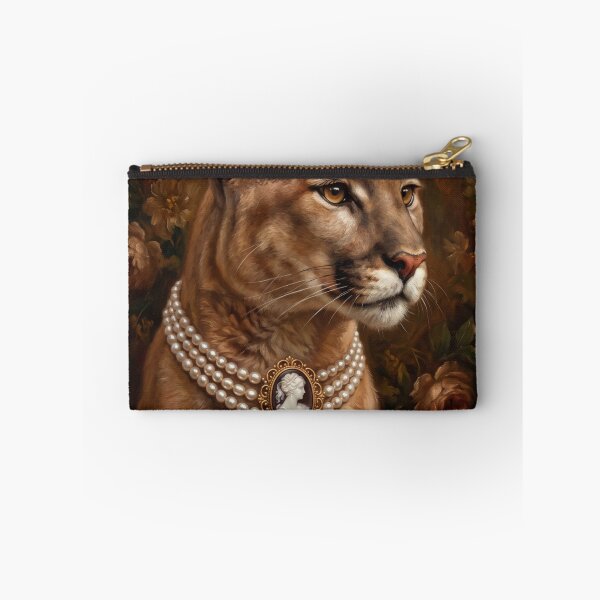 Item preview, Royal Cougar with Cameo Brooch Oil Painting designed and sold by The Real Beast Art.