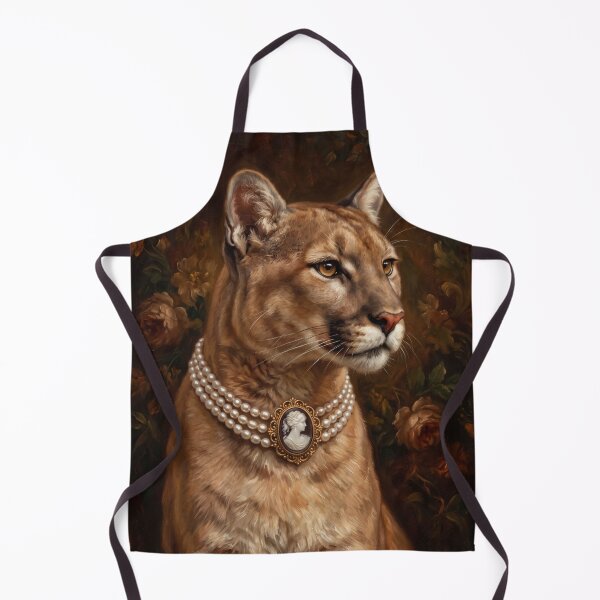 Item preview, Royal Cougar with Cameo Brooch Oil Painting designed and sold by The Real Beast Art.