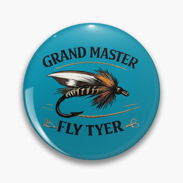 Item preview, Grand Master Fly Tyer fly tying logo style illustration. designed and sold by Art-Horizon.