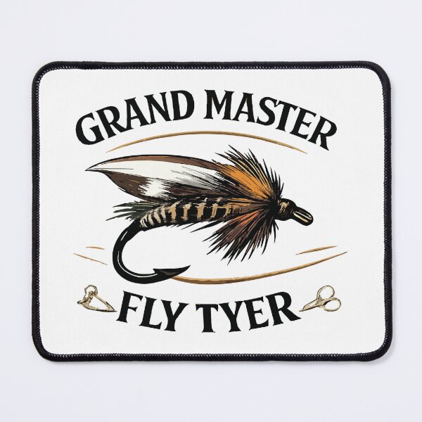 Item preview, Grand Master Fly Tyer fly tying logo style illustration. designed and sold by Art-Horizon.