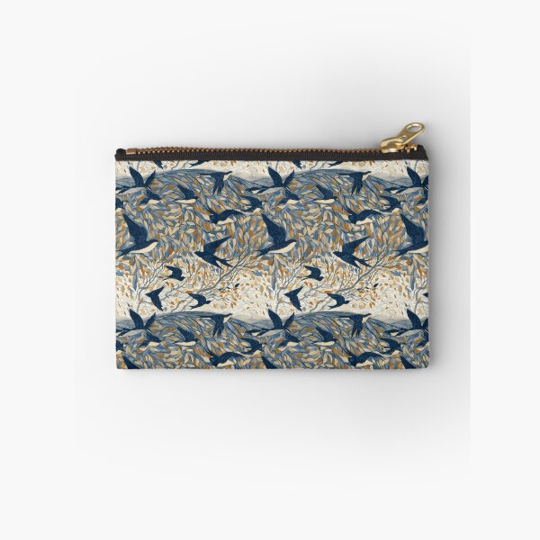 Item preview, Intricate Indigo Swallows & Autumn Canopy Tapestry designed and sold by TJ Art and Camera.