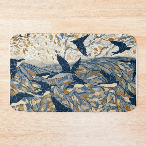 Item preview, Intricate Indigo Swallows & Autumn Canopy Tapestry designed and sold by TJ Art and Camera.