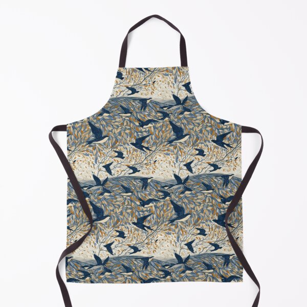 Item preview, Intricate Indigo Swallows & Autumn Canopy Tapestry designed and sold by TJ Art and Camera.