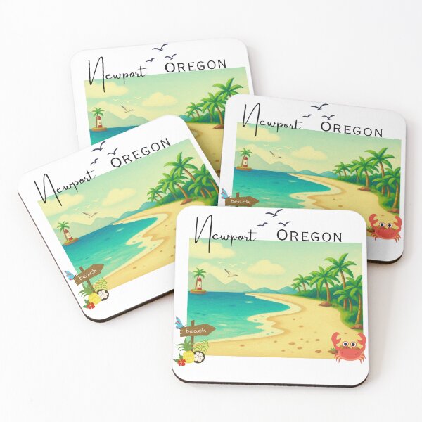 Item preview, Newport Oregon Painted Coastal Lighthouse Scenic Beach Landscape designed and sold by DonnaRaine.