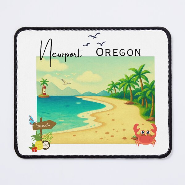 Item preview, Newport Oregon Painted Coastal Lighthouse Scenic Beach Landscape designed and sold by DonnaRaine.