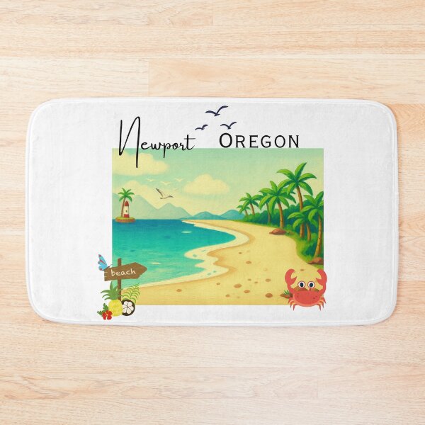 Item preview, Newport Oregon Painted Coastal Lighthouse Scenic Beach Landscape designed and sold by DonnaRaine.