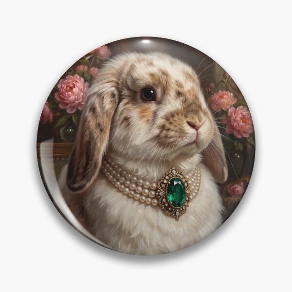 Item preview, Royal Lop Eared Rabbit in Pearls  designed and sold by The Real Beast Art.