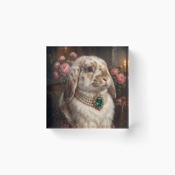 Item preview, Royal Lop Eared Rabbit in Pearls  designed and sold by The Real Beast Art.