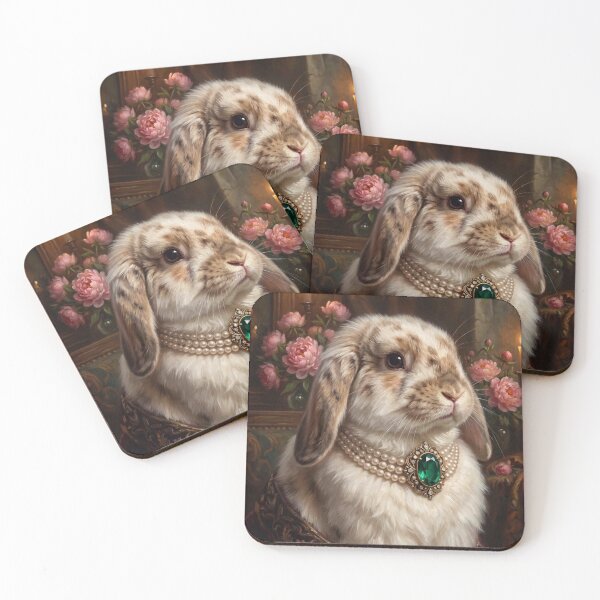 Item preview, Royal Lop Eared Rabbit in Pearls  designed and sold by The Real Beast Art.