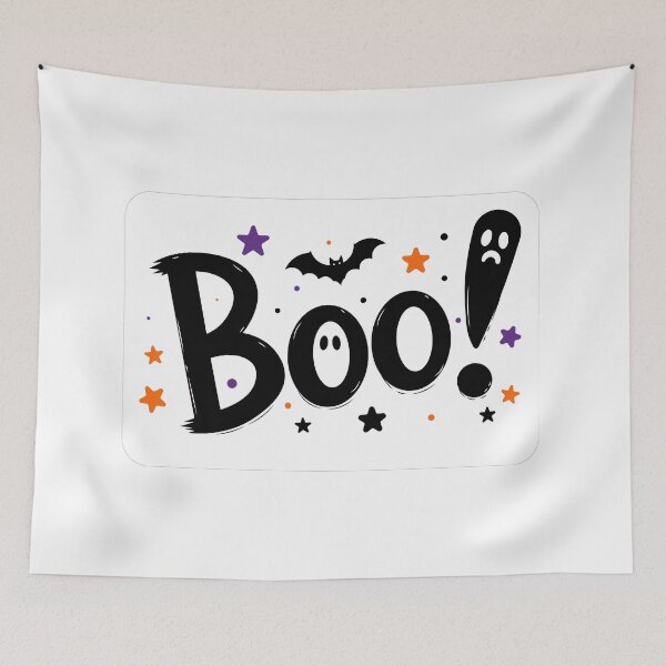 Item preview, Halloween Boo Typography Sticker designed and sold by DoveArtDesigns.