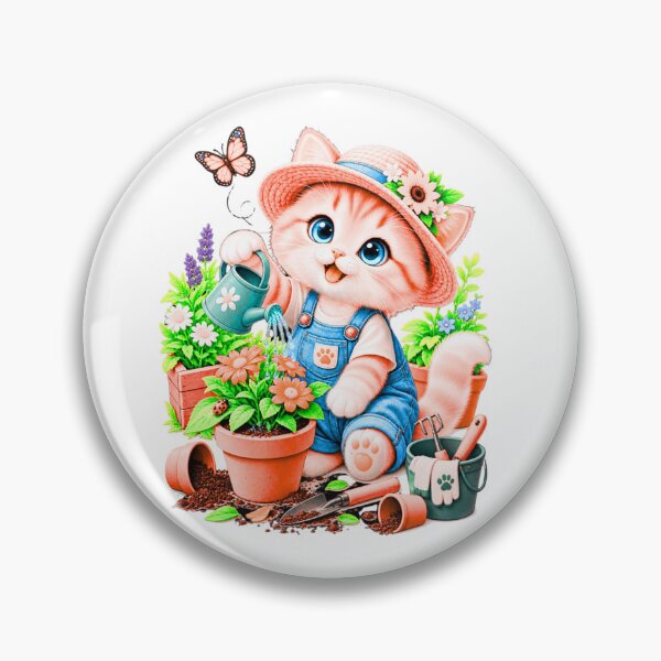 Item preview, Cute Gardening Cat – Kawaii Kitten Gardener designed and sold by teeNova Wear.