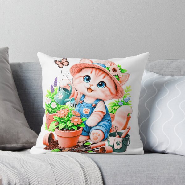 Item preview, Cute Gardening Cat – Kawaii Kitten Gardener designed and sold by teeNova Wear.