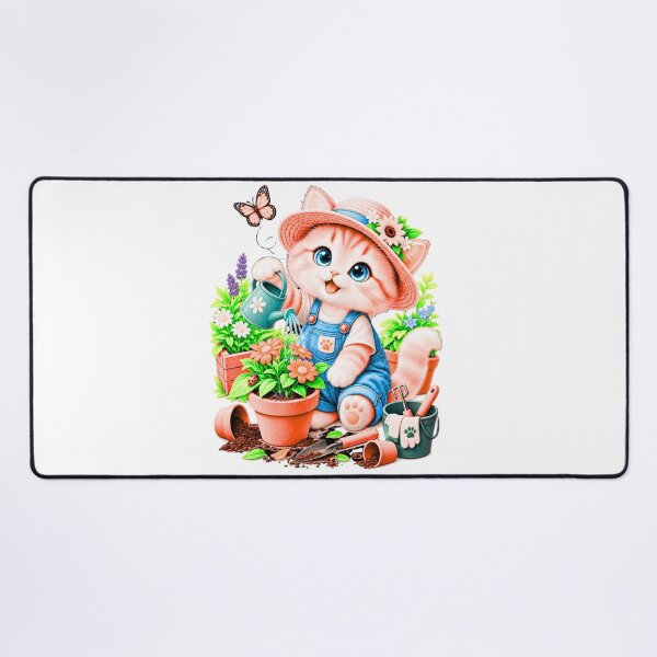 Item preview, Cute Gardening Cat – Kawaii Kitten Gardener designed and sold by teeNova Wear.