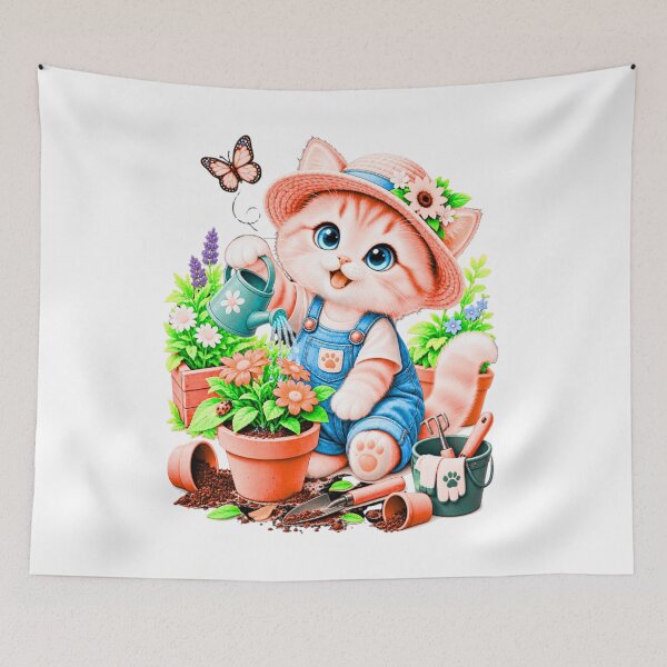 Item preview, Cute Gardening Cat – Kawaii Kitten Gardener designed and sold by teeNova Wear.