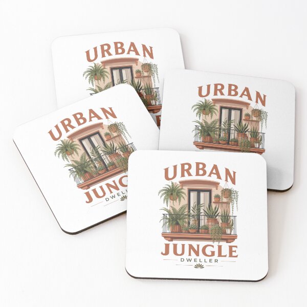 Item preview, Urban Jungle – Apartment Balcony Scene – Thriving Ferns & Succulents – Terracotta Aesthetic – Plant Lover Art designed and sold by bobscraze.