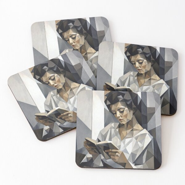 Item preview, Woman Reading a Book in Cubist Art Form designed and sold by Maria Dryfhout.