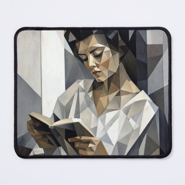 Item preview, Woman Reading a Book in Cubist Art Form designed and sold by Maria Dryfhout.