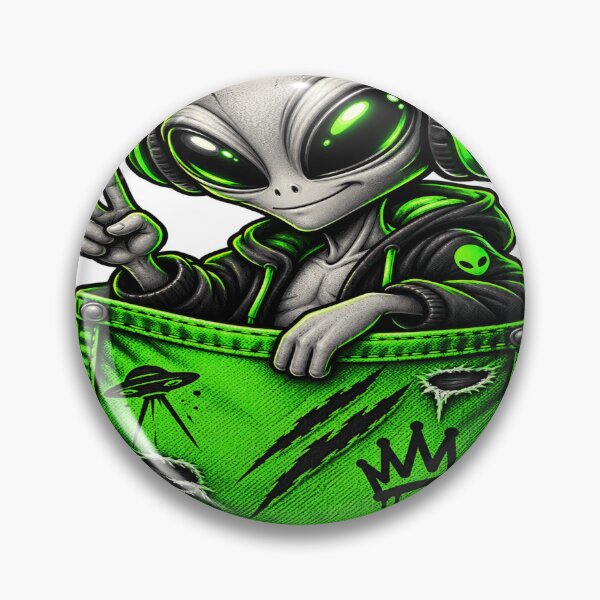 Item preview, Neon Alien Pocket Streetwear designed and sold by VYBORA Studio.