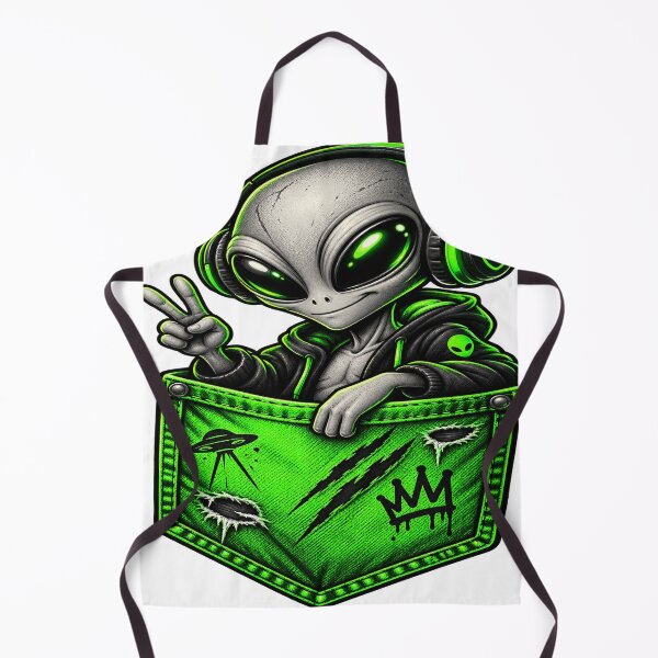 Item preview, Neon Alien Pocket Streetwear designed and sold by VYBORA Studio.