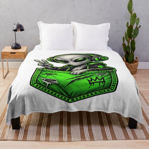Item preview, Neon Alien Pocket Streetwear designed and sold by VYBORA Studio.