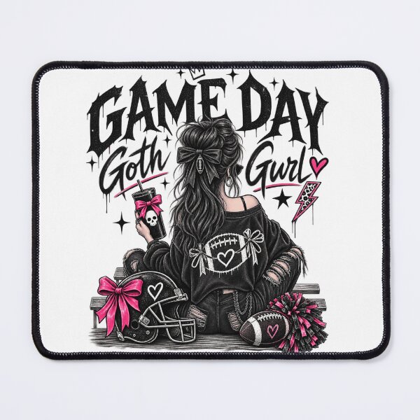 Item preview, Game Day Goth, Gothic Football Shirt, Alternative Goth Girl, Football Fan Gift designed and sold by ARTwy.