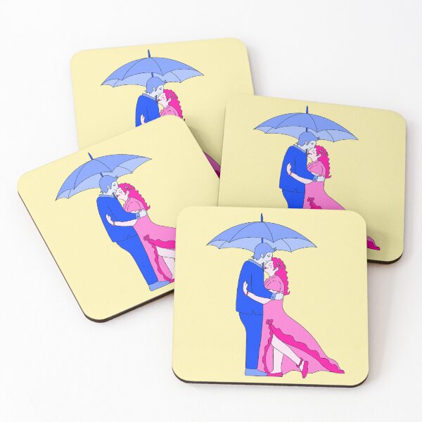 Item preview, Love Umbrella Pink And Blue With yellow background  designed and sold by missmann.