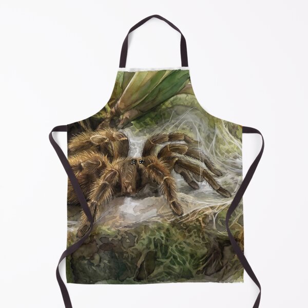Item preview, Golden Tarantula in Silk Web — Tropical Watercolor Wildlife Art designed and sold by M.ALK.Watercolor.