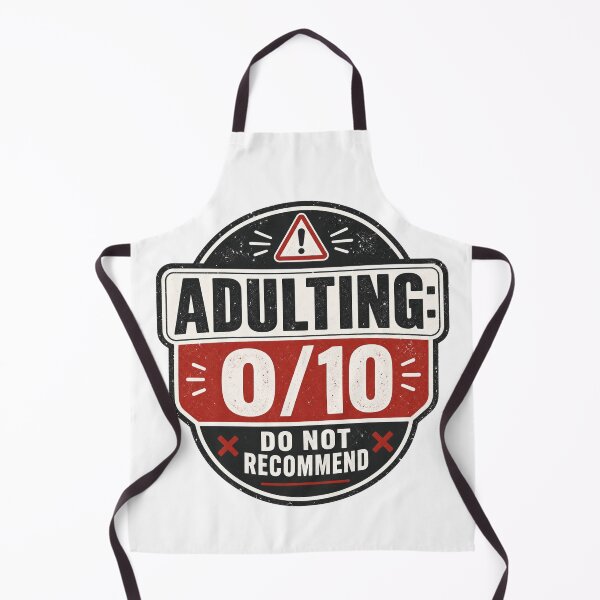 Item preview, Adulting 0/10 – Warning Label Badge – Distressed Retro Typography – Humorous Mismatch designed and sold by bobscraze.