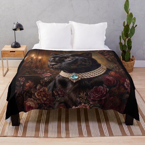 Item preview, Royal Black Panther in Pearl Necklace designed and sold by Real Beast Art.