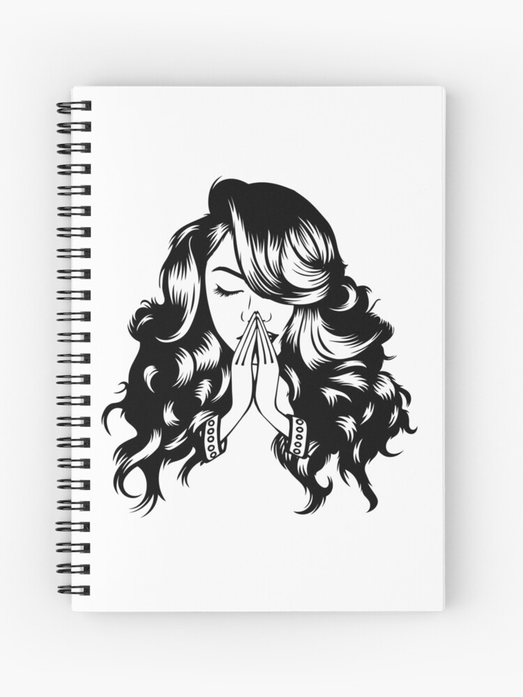 Woman Praying God, Religion,Believe,Latina ,Strong,African American, Black Woman, Classy, Glamour, Nubian, Princess, Queen, Diva" Spiral Notebook Redbubble