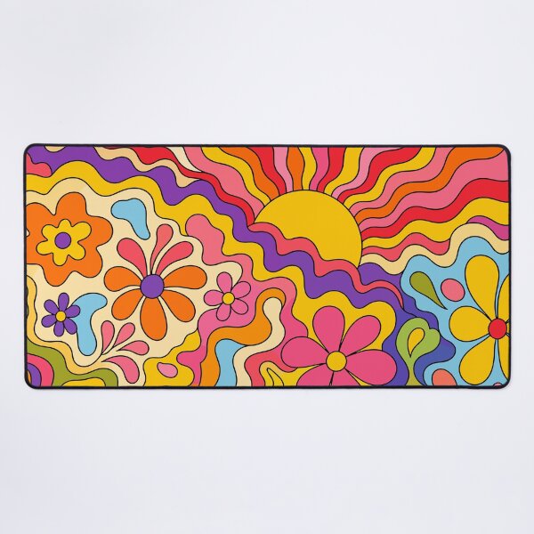 Item preview, Retro 70s Groovy Sunshine Floral Pattern designed and sold by Far Out Goods.
