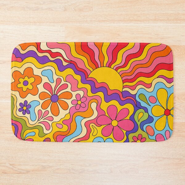 Item preview, Retro 70s Groovy Sunshine Floral Pattern designed and sold by Far Out Goods.