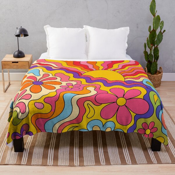 Item preview, Retro 70s Groovy Sunshine Floral Pattern designed and sold by Far Out Goods.