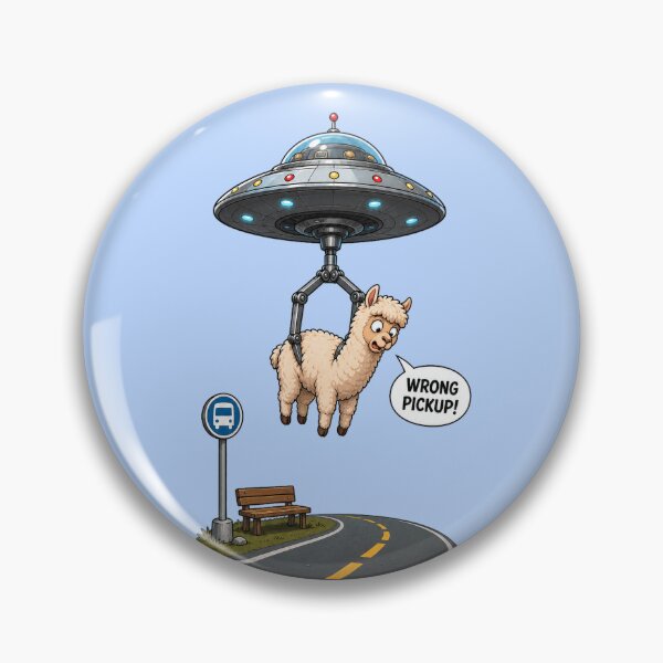 Item preview, Wrong Pickup Funny Alien Abduction Llama UFO Sci-Fi Cartoon designed and sold by SVox.