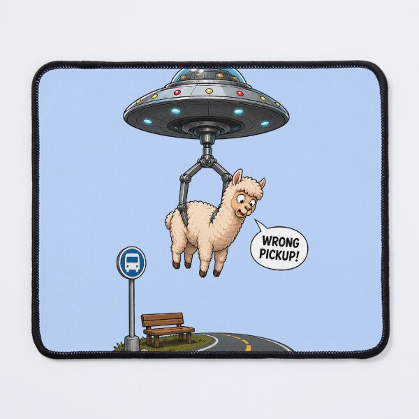 Item preview, Wrong Pickup Funny Alien Abduction Llama UFO Sci-Fi Cartoon designed and sold by SVox.