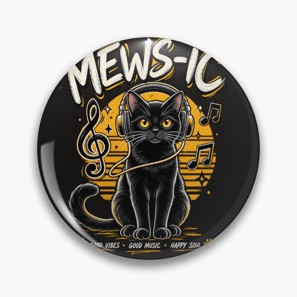 Item preview, Mews-ic Black Cat Headphones Retro Music T-Shirt designed and sold by aminomen.