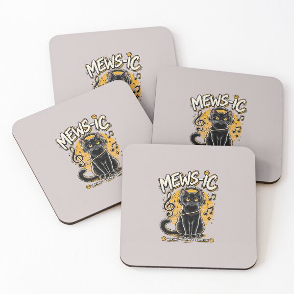 Item preview, Mews-ic Black Cat Headphones Retro Music T-Shirt designed and sold by aminomen.