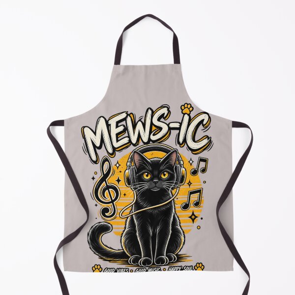 Item preview, Mews-ic Black Cat Headphones Retro Music T-Shirt designed and sold by aminomen.