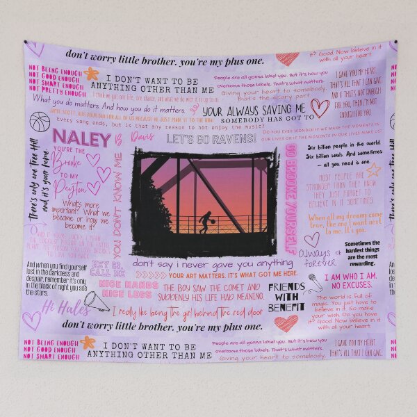 Item preview, One Tree Hill Quotes Collage – Iconic TV Show Moments Design Purple designed and sold by LittleMiddleMomma.