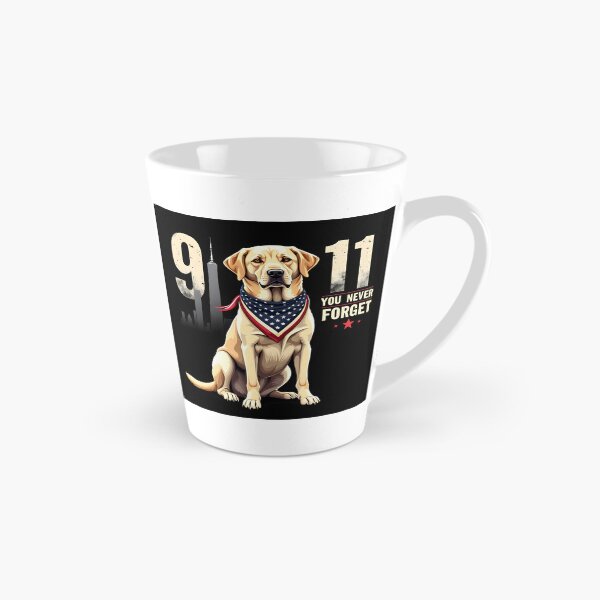 Item preview, PATRIOT DAY 9 11 YOU NEVER FORGET YELLOW LABRADOR DOG ART designed and sold by PawsStudioAU.