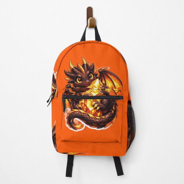 Item preview, Minimalist Black Dragon with Vibrant Orange Spikes Sticker designed and sold by Freestyle Prints.