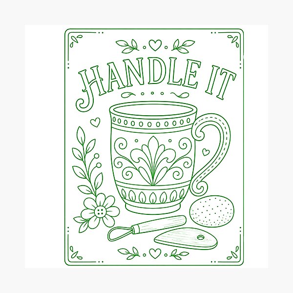Item preview, Handle it Pottery Mug Green designed and sold by SamanthaLPottery.
