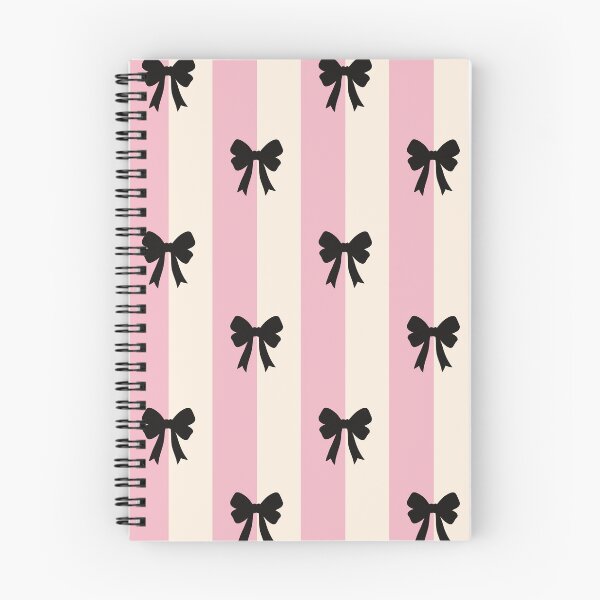 Item preview, Black Bow Pink Striped Coquette Pattern designed and sold by GemsAnatomy.