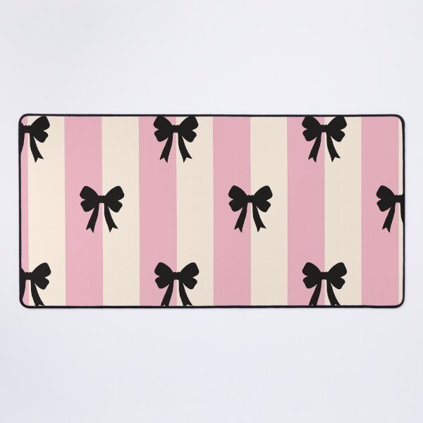 Item preview, Black Bow Pink Striped Coquette Pattern designed and sold by GemsAnatomy.