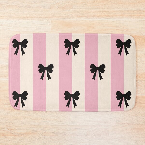 Item preview, Black Bow Pink Striped Coquette Pattern designed and sold by GemsAnatomy.