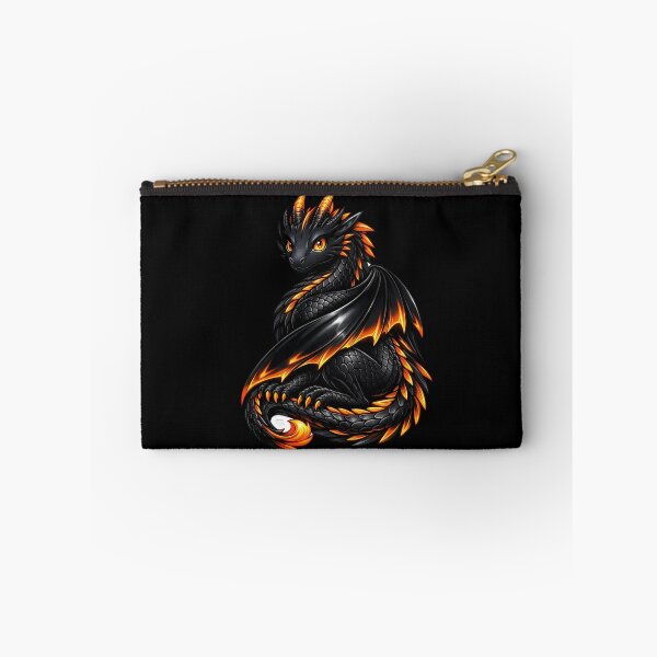 Item preview, Grand Black Dragon with Vibrant Orange Spikes Sticker designed and sold by Freestyle Prints.