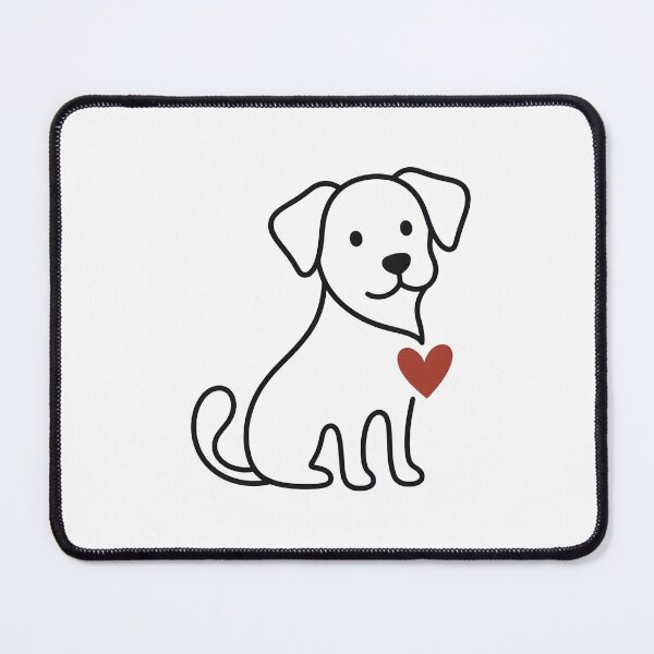 Item preview, Minimalist Cute Dog with red Heart - Line Art Design designed and sold by SimpleLinesCo.